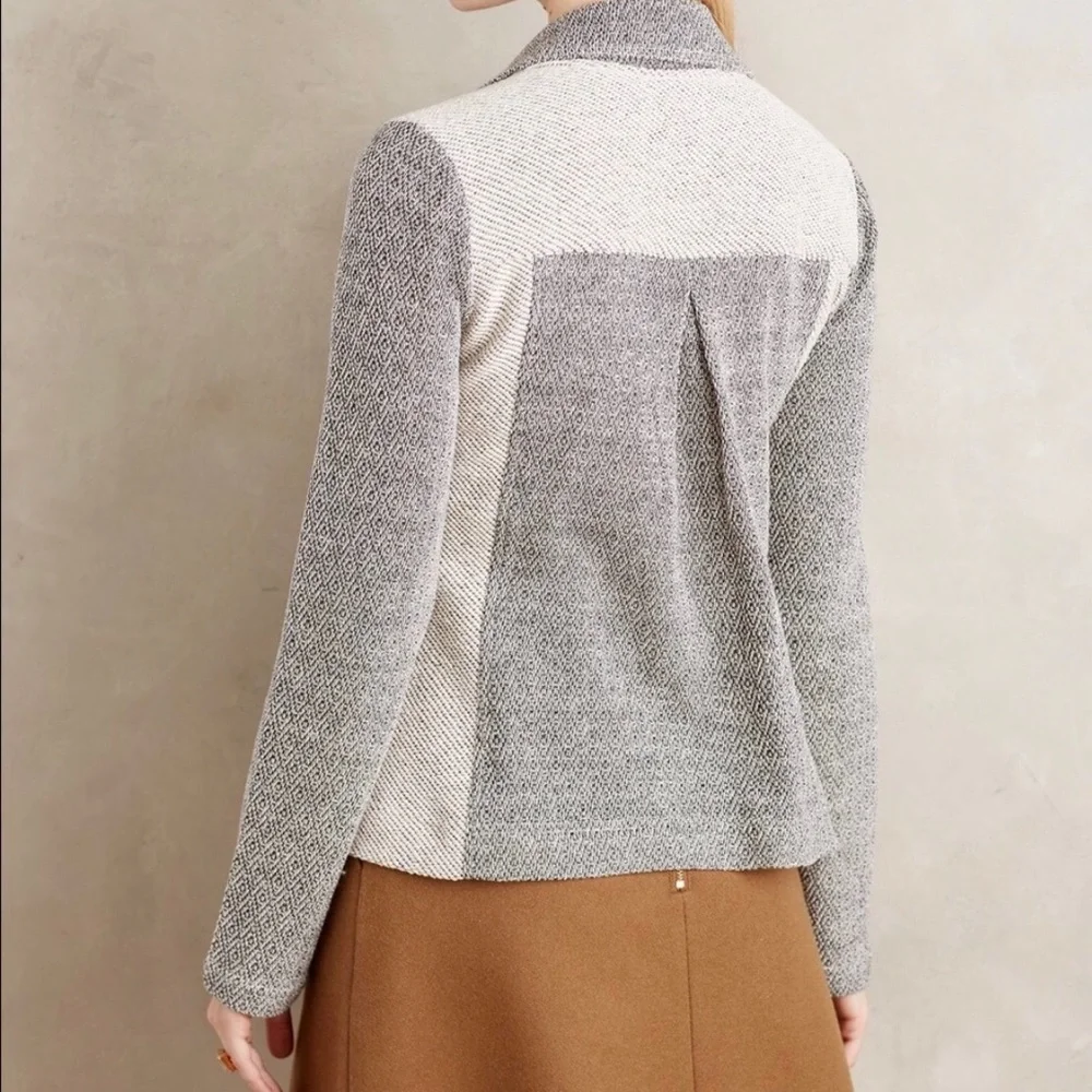 Anthropologie Saturday Sunday Milica Gray Two Tone Knit Blazer Jacket